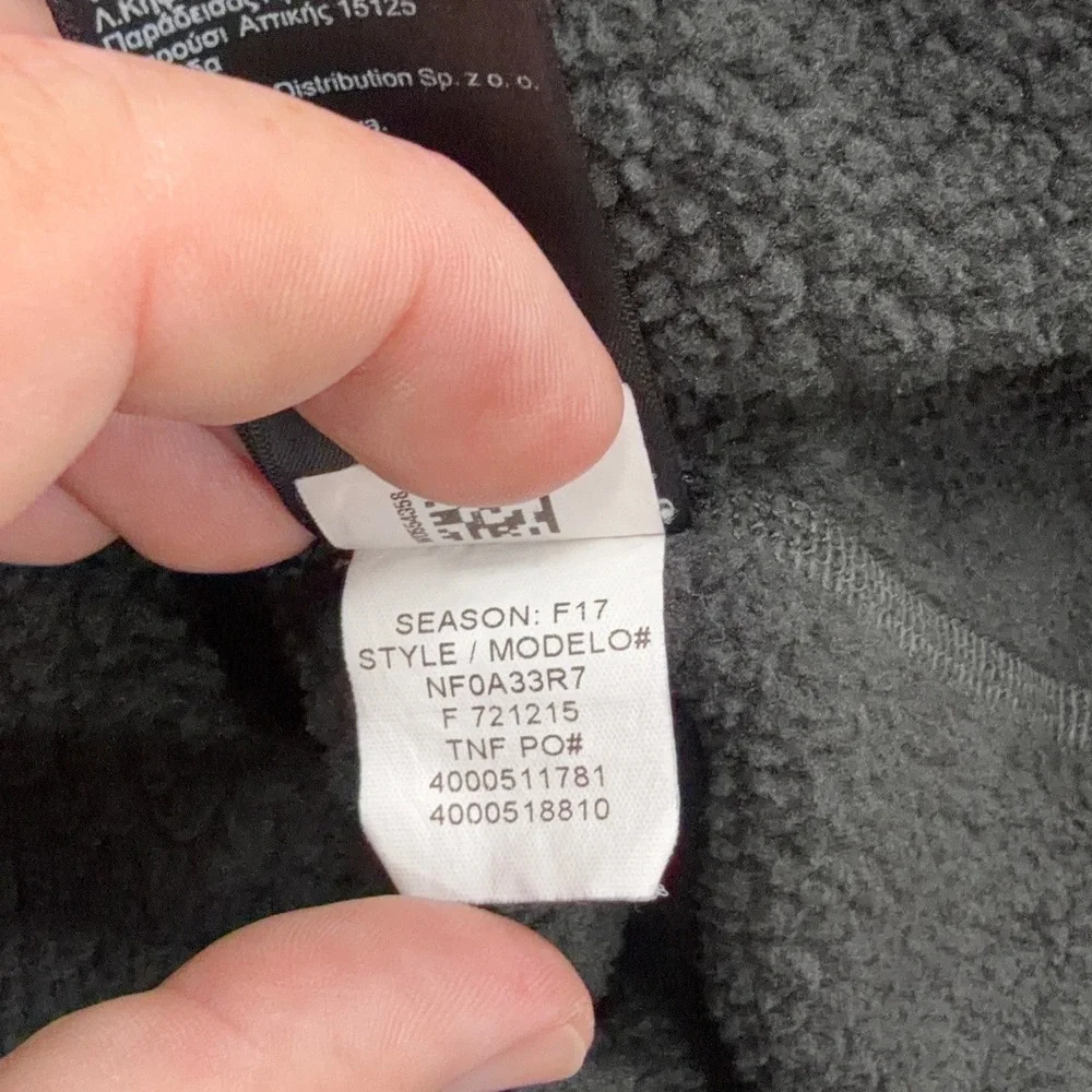 The North Face Fleece Gordon Lyons Quarter Zip Pullover Jacket Grey Mens Size S